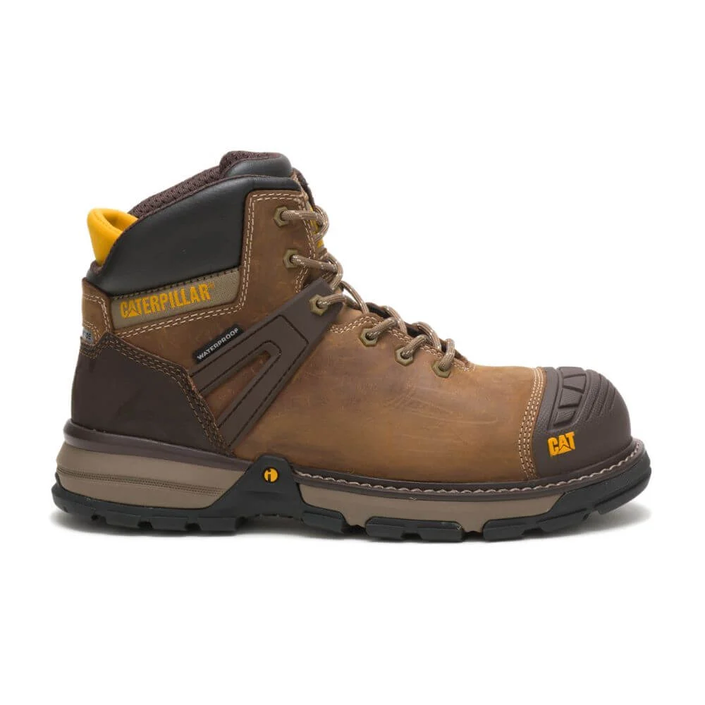 CAT P91218 Men's Excavator Superlite Waterproof Carbon Composite Toe Work Boot Beige