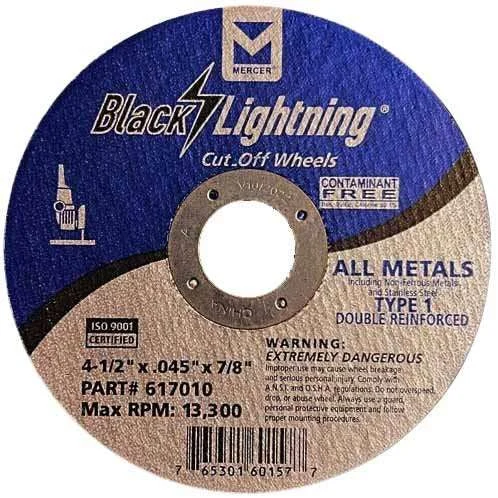 MERCER 617010, 50 Pack, Type 1 Double Reinforced Cut-Off Wheel, All Metals Cutting, including SS, 4-1/2" x .045" x 7/8"