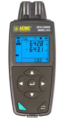 AEMC L412 AC Current Data Logger, 10 mA to 25,000 A, dual-channel