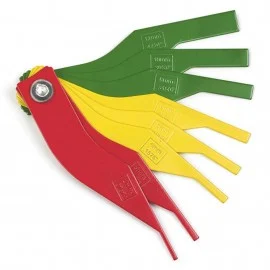 GearWrench 3962 Brake Lining Thickness Gauge, 2 to 12 mm and 0.0787 to 0.4720", color-coded