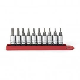 GearWrench 80323 Hex Bit Socket Set, 10-piece, SAE, ¼" Drive