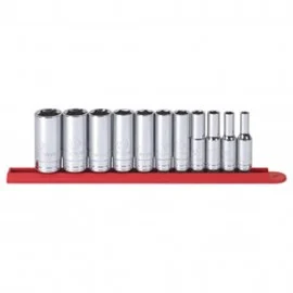 GearWrench 80555 Socket Set, 3/8" drive, 11-piece, 6-point SAE, deep