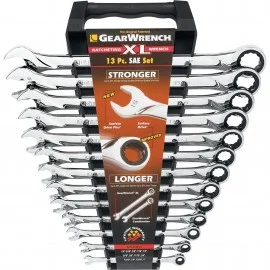 GearWrench 85199 Extra-Long Wrench Set, 13-piece, ¼" to 1"