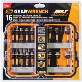 GearWrench 86171 Nut Extractor and Driver Set, 16-piece, ¼" to ½" (7 to 13 mm)