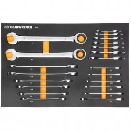 GearWrench 86526 Standard and Stubby Wrench Set, 21-piece, Imperial