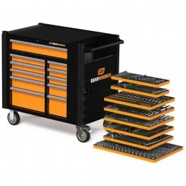 GearWrench MEGAMODMRO Mechanics Hand Tool Set, 614 pieces, with mobile workstation and modular foam trays