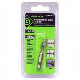 Greenlee DTAP1/4-20 Combination Drill/Tap Bit, 1/4", 20 TPI, Clearance Pricing