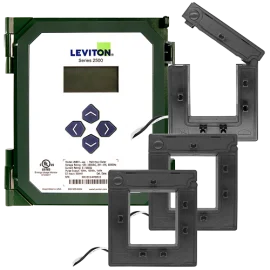 Leviton S2500 VerifEye® Series Submeter Kit with 3 x 800A split core CTs, 120 to 480 V AC, pulse-modbus