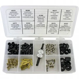 Mastercool 91335 A/C Charging Adapter Repair Kit, 126-piece, with valve core tool