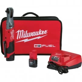 Milwaukee 2557-22 M12 Ratchet Kit, 3/8" drive, 2 batteries