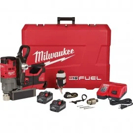 Milwaukee 2787-22HD Magnetic Drill Kit, 1-1/2" Annular Cutter Capacity, ½" Twist Bit Capacity
