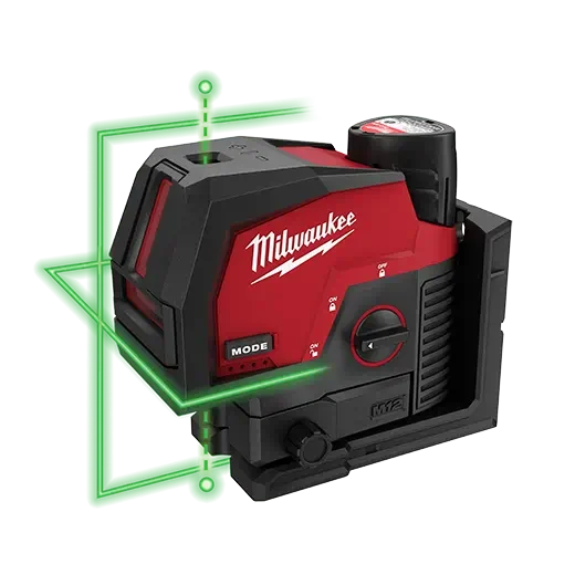Milwaukee 3622-20 M12 Green Cross Line and Plumb Points Laser