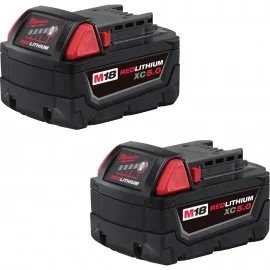 Milwaukee 48-11-1852 M18 Battery Pack, 5.0 Ah, 2-pack