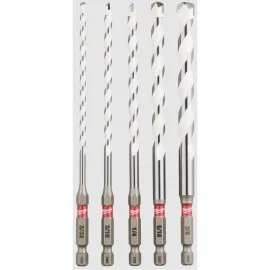 Milwaukee 48-20-8898 Carbide Multi-Material Drill Bit Set, 5-pack, ¼" hex shank
