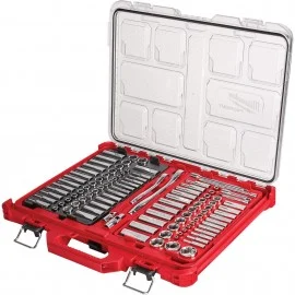 Milwaukee 48-22-9486 Ratchet & Socket Set with Packout Low-Profile Organizer, ¼" and 3/8" Drive, 106-piece