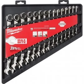 Milwaukee 48-22-9515 Combination Wrench Set, Metric, 15-Piece