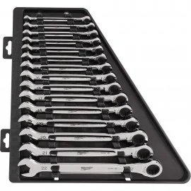 Milwaukee 48-22-9516 Ratcheting Wrench Set, Metric, 15-piece